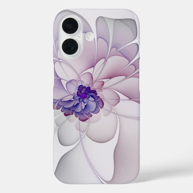 Funda iPhone 16 Abstracto Morado Floral (Reverso )