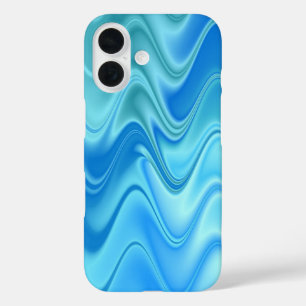 Funda iPhone 16 Abstracto Ondulado Azul