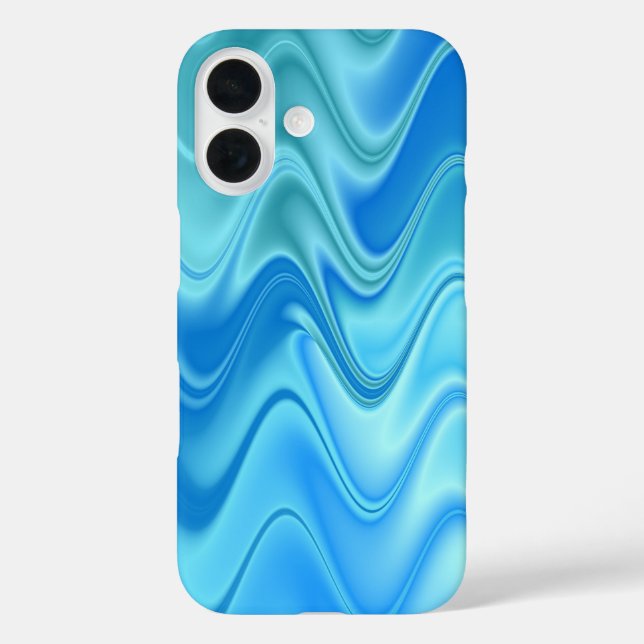 Funda iPhone 16 Abstracto Ondulado Azul (Reverso )