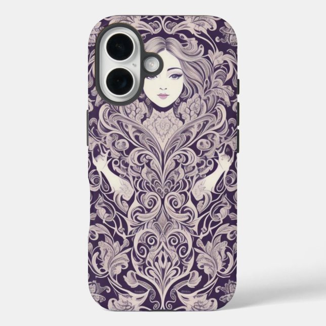 Funda iPhone 16 Abstracto Ornamental Floral (Reverso )