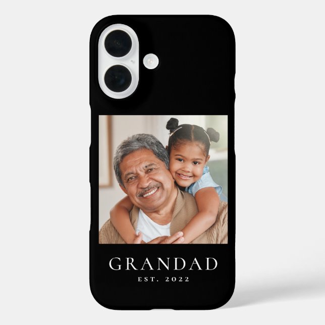 Funda iPhone 16 Abuelo Establecido Foto Negra (Reverso )