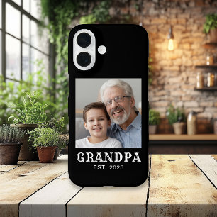 Funda iPhone 16 Abuelo Tipografía Establecida Foto Negra