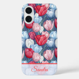 Funda iPhone 16 Accesorios Femeninos de Moda Tulipán Personalizado