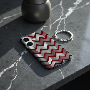 Funda iPhone 16 Acento Metalizado de Chevron vintage - Deco de luj