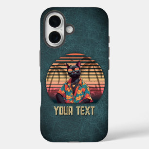 Funda iPhone 16 Actitud de gatos tropicales sin tiempo