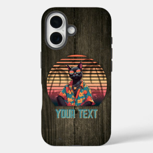 Funda iPhone 16 Actitud de gatos tropicales sin tiempo