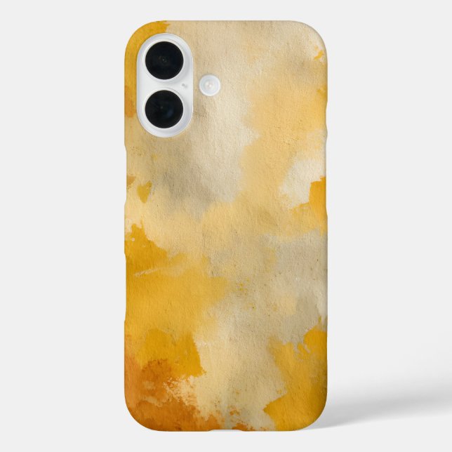 Funda iPhone 16 Acuarela Amarilla Abstracta (Reverso )