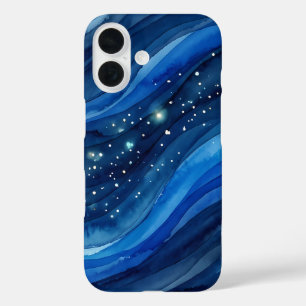 Funda iPhone 16 Acuarela de agua de mar estrellada