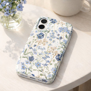 Funda iPhone 16 Acuarela de Flor Silvestre Azul