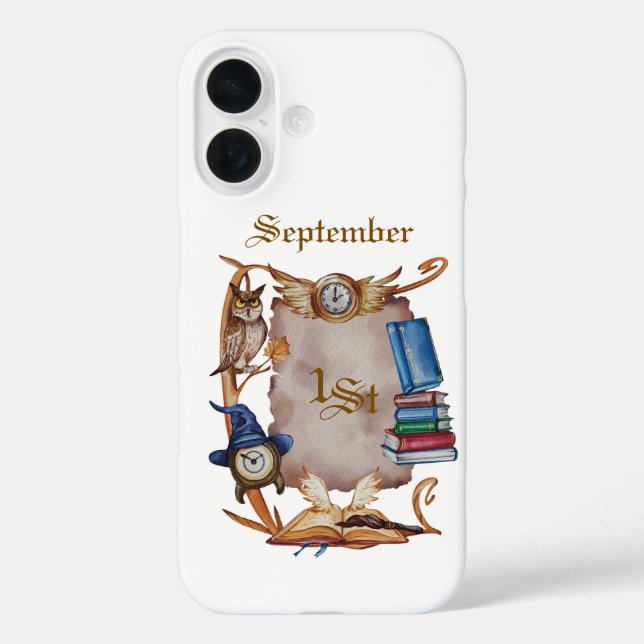 Funda iPhone 16 Acuarela mágica de vuelta a la escuela (Reverso )