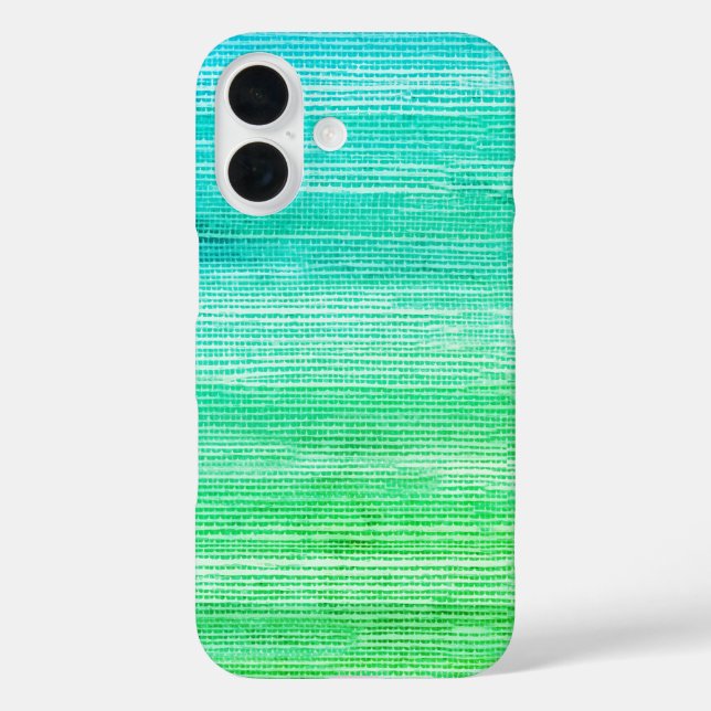 Funda iPhone 16 Acuarela Ombre Neon, Abstracto De Seagras (Reverso )