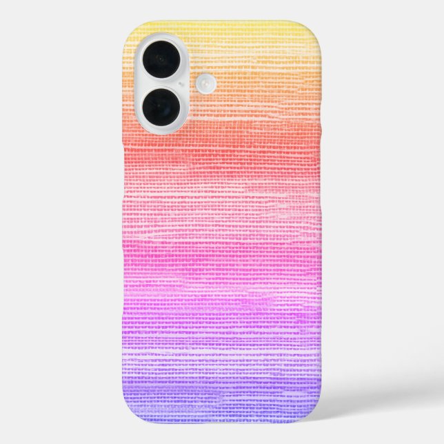 Funda iPhone 16 Acuarela Ombre Neon, Abstracto De Seagras (Reverso )