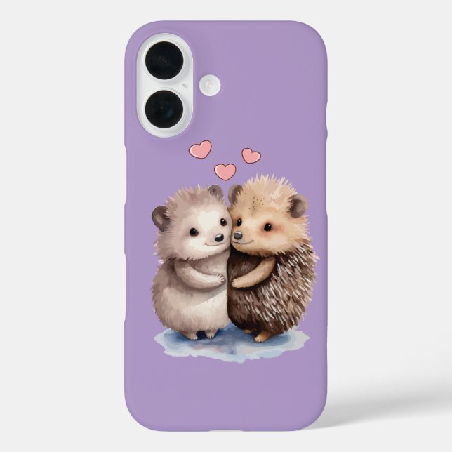 Funda iPhone 16 Adorable Hedgehog (Reverso )