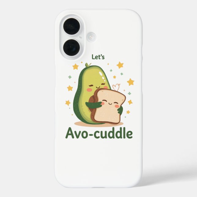 Funda iPhone 16 Adorable "Let's Avo-Cuddle" Food Pun (Reverso )