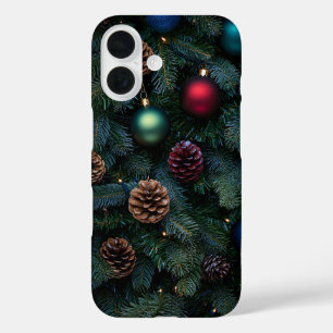 Funda iPhone 16 Adornos Clásicos Elegantes para Árbol de Navidad