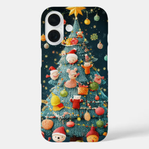 Funda iPhone 16 Adornos Navideños Festivos de Árbol de Navidad Tej