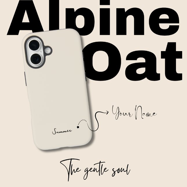 Funda iPhone 16 Aestética de la avena alpina beige (Subido por el creador)