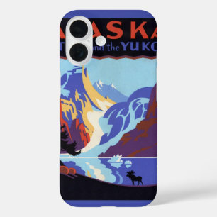 Funda iPhone 16 Afiche de Viajes de Alaska, Atlin y el Yukón