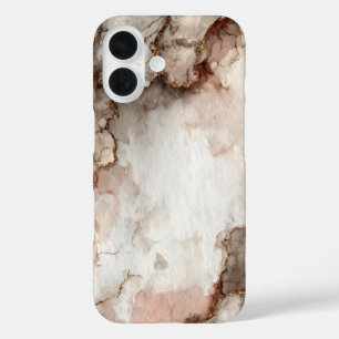 Funda iPhone 16 Ágata dorada y neutral