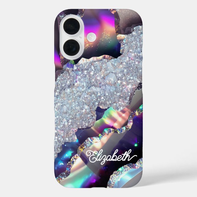 Funda iPhone 16 Agitación holográfica irlandesa por Purpurina (Reverso )