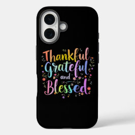 Funda iPhone 16 Agradecidos, agradecidos y bendecidos - Una caída 