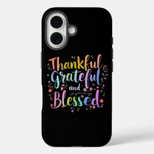 Funda iPhone 16 Agradecidos, agradecidos y bendecidos - Una caída 
