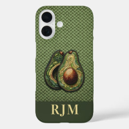 Funda iPhone 16 Aguacate Lover Faux Embroidery