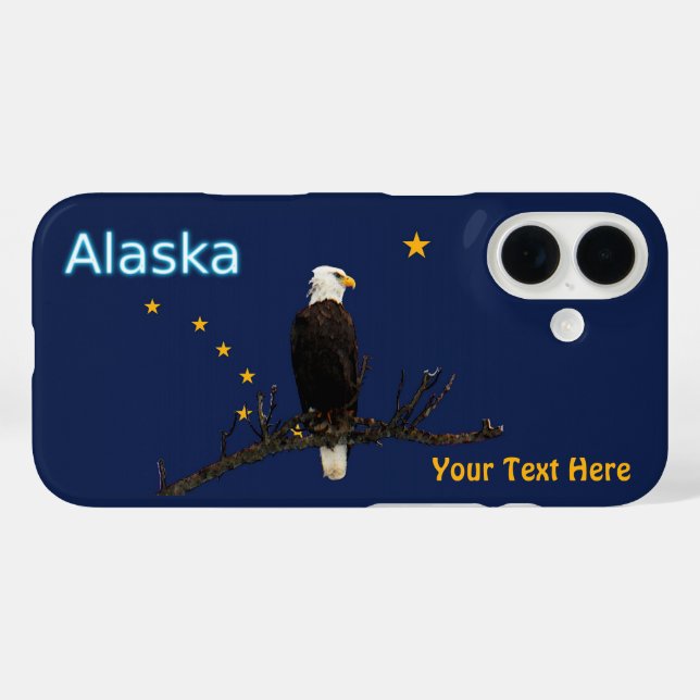 Funda iPhone 16 Águila Alaska Y Bandera (Reverso (Horizontal))