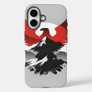 Funda iPhone 16 Águila albanesa y montañas Teléfono de patrimoni