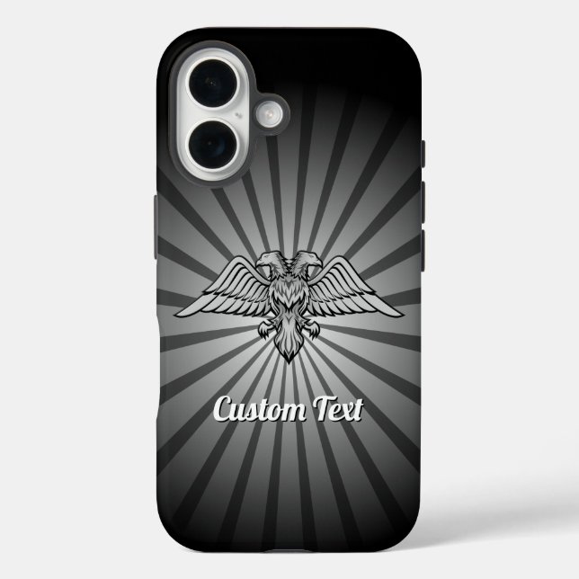 Funda iPhone 16 Águila gris con dos estuches para iPhone (Reverso )