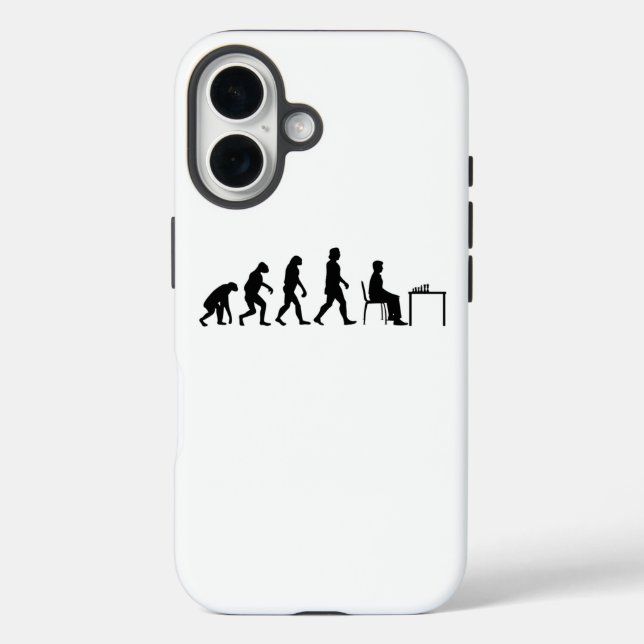 Funda iPhone 16 Ajedrez - Evolución del jugador de ajedrez (Reverso )