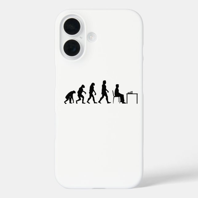 Funda iPhone 16 Ajedrez - Evolución del jugador de ajedrez (Reverso )