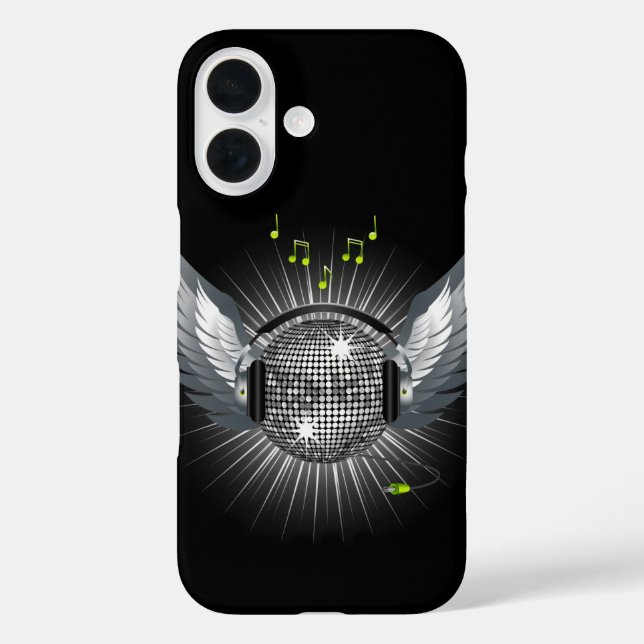 Funda iPhone 16 Alas de bola de disco (Reverso )