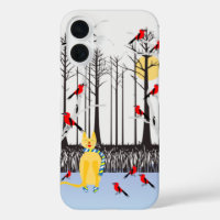 Alegría de invierno - Gato con cardenales de Birch