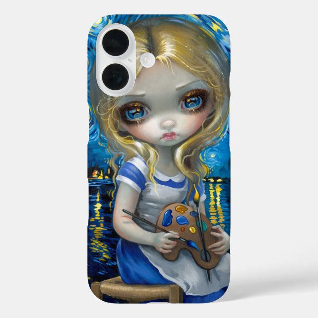 Funda iPhone 16 Alicia en un Nocturne Van Gogh (Reverso )