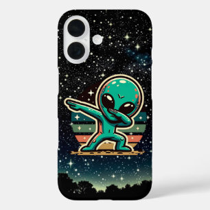 Funda iPhone 16 Alien Dabbing extraterrestre divertida