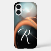 ALIEN PEARL MONOGRAM Fractal blanco rosado Swirls