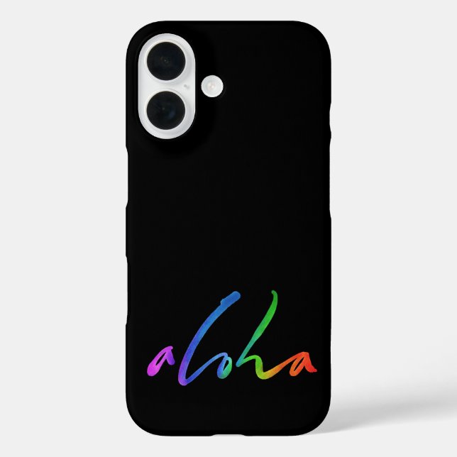 Funda iPhone 16 Aloha - Letras de mano tropical - Hawaii Hawai'i (Reverso )