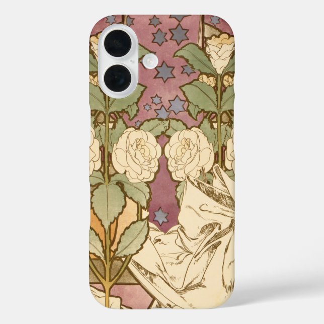 Funda iPhone 16 Alphonse Mucha Elegant Art Nouveau Stars Camellia  (Reverso )