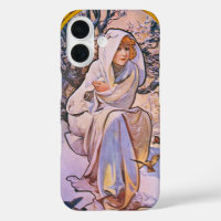 Alphonse Mucha Estación Invernal, Arte Nouveau Ant