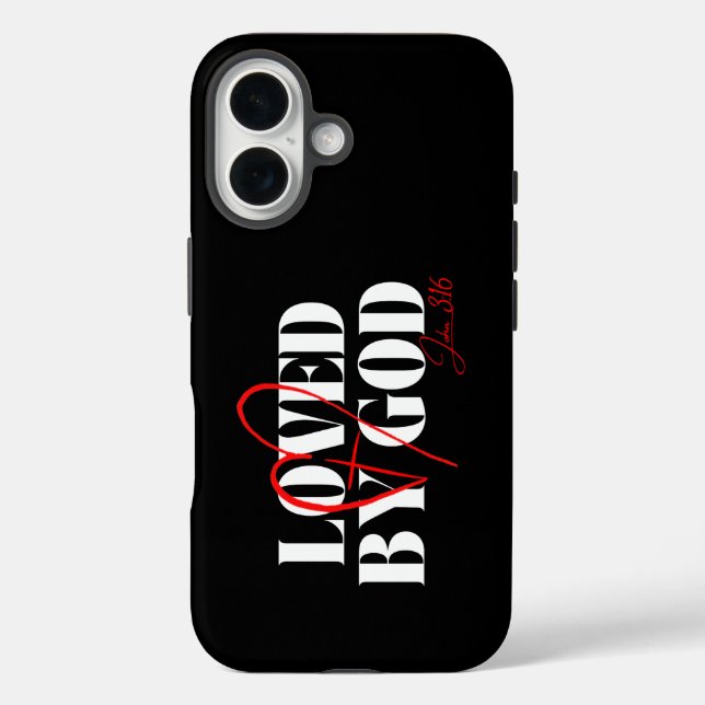 Funda iPhone 16 Amado por Dios - Juan 3:16 (Reverso )