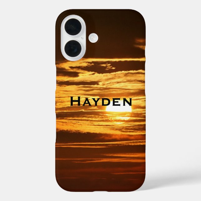 Funda iPhone 16 Amanecer a través de nubes personalizadas (Reverso )