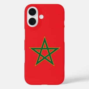 Funda iPhone 16 Amante del fútbol de la bandera marroquí de Marrue
