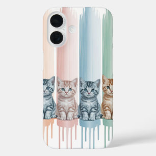 Funda iPhone 16 Amantes del gato — Gatitos Pastel de pintura