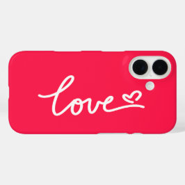 Funda iPhone 16 Amar el texto blanco en rosa