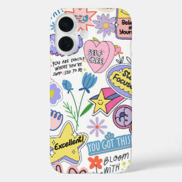 Funda iPhone 16 Amarillo Verde Rosa Ilustrativo Brillante Pacífico