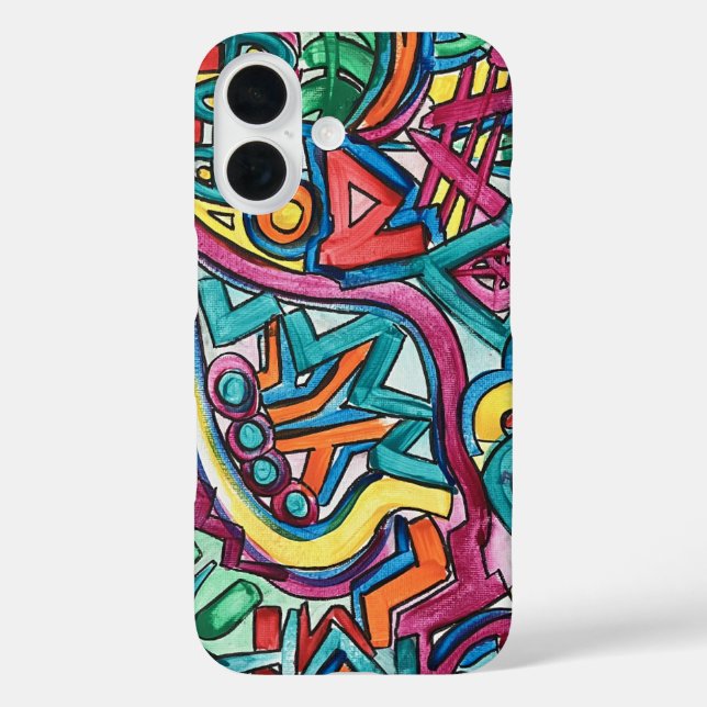 Funda iPhone 16 Amazonia-Hand Painted Abstract Art (Reverso )