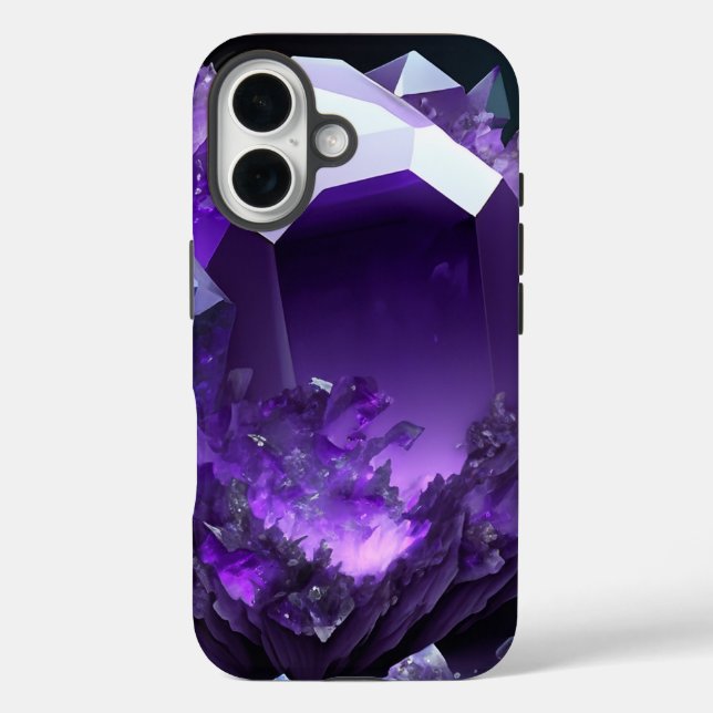 Funda iPhone 16 Amethyst Aura Fantasy Rich Purple Crystal (Reverso )