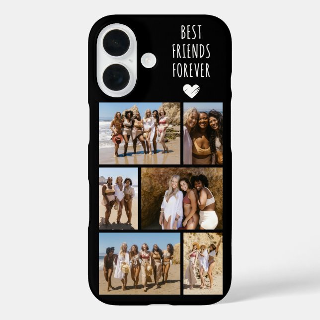 Funda iPhone 16 Amigas para Siempre 6 Foto Negra (Reverso )