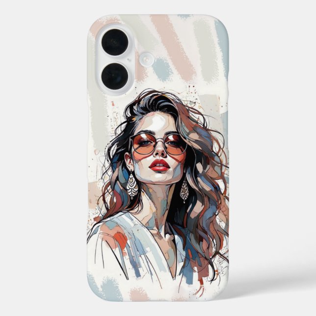 Funda iPhone 16 AMITA | Soft Pastel Art Woman Phone Cases (Reverso )